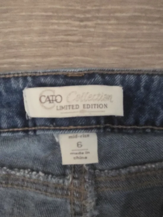 Cato Blue Denim Jeans with Red & Cream Floral Embroidery - Picture 2 of 8